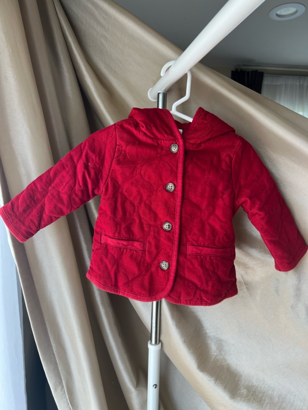 Cotton!! Carter's true Red Hooded Quilted cotton Jacket